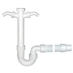 SIPHON POUR LAVABO BLANC 