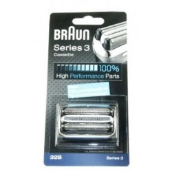 GRILLE + COUTEAUX SERIES 3/ KP32S COULEUR ARGENT POUR RASOIR BRAUN