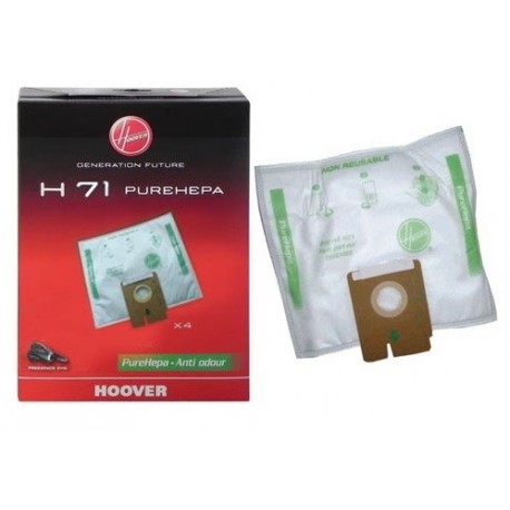 SACS PURE HEPA H71 x4 POUR ASPIRATEUR HOOVER