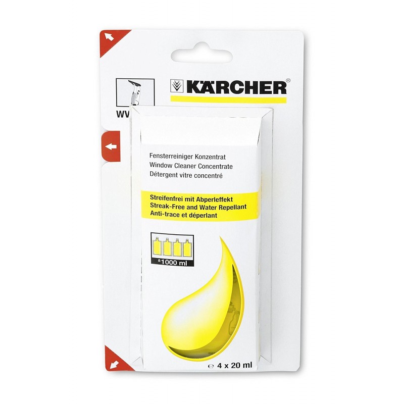 PRODUIT DE NETTOYAGE 4 x 20ML POUR NETTOYEUR VITRES KARCHER