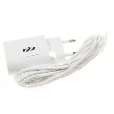 PRISE ALIMENTATION BLANC 5214 POUR EPILATEUR BRAUN