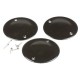  LOT DE 3 CHAPEAUX DE BRULEUR EMAILLES + VIS POUR TABLE DE CUISSON DOMETIC