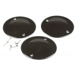  LOT DE 3 CHAPEAUX DE BRULEUR EMAILLES + VIS POUR TABLE DE CUISSON DOMETIC