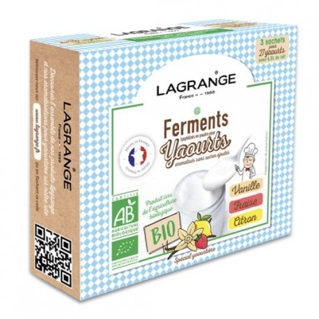 Ferments bio Vanille/Fraise/Citron pour yaourti