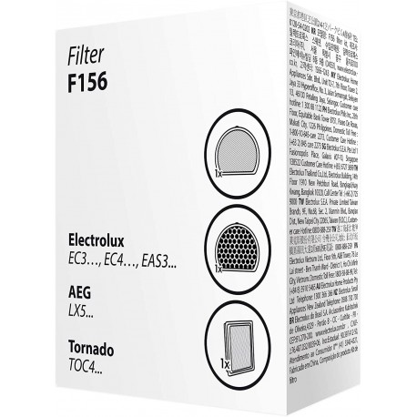 Kit de filtration F156 pour aspirateur sans sacs AEG, Electrolux, Tornado.