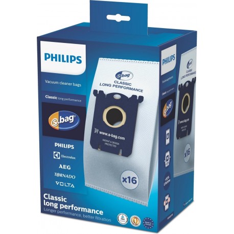 Lot de 16 sacs S-Bag FC8021/05 pour aspirateurs Electrolux, Philips