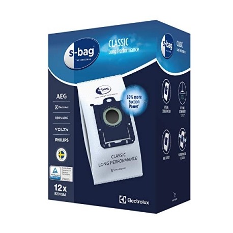 electrolux - e201sm sacs aspirateurs s-bag? classic long performance - bo?te de 12