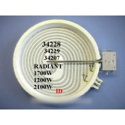 plaque radiant 1200 w 230 v dia 140 m/m