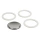 bialetti 0186003 accessoires caf? et dosette blister inox 3 joints + filtre 6 tasses