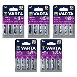 varta lot de 5 blisters de 4 piles professional lithium lr6 mignon (aa)