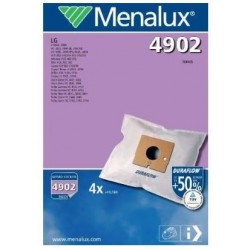 Menalux 4902 Lot de 4 sacs Duraflow pour aspirateurs LG