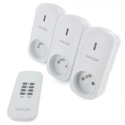CHACON Set de 3 prises On/Off+ T