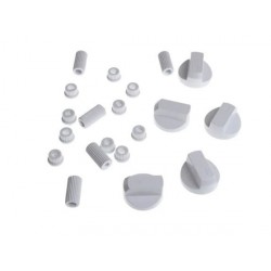 Universeel - kit de 5 boutons blanc universels - 228600066 - 3582286000662